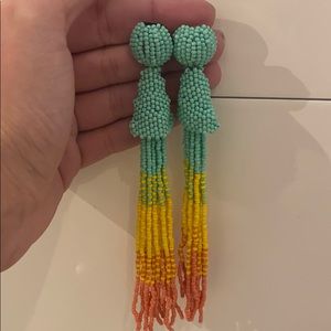 Multi color beaded earrings (NEVER USED)